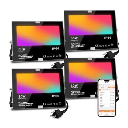 Coldfire Spotlight, 4 pack, studio packshot on white