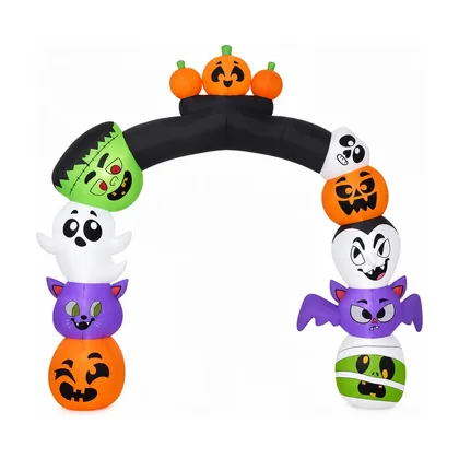 Duskmere 8 ft Pumpkin Inflatable Archway, studio packshot on white